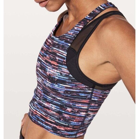 Lululemon Break Free Tank Hinshu Alpine White Crop Nulux Size 4 - Picture 2 of 10